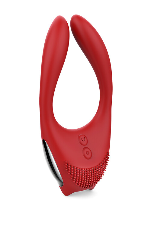 Вібратор для пар Dream Toys Red Revolution з пультом, червоний, 12 х 5.3 см - Зображення 2