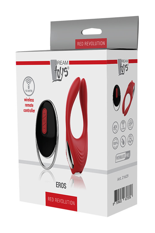 Вібратор для пар Dream Toys Red Revolution з пультом, червоний, 12 х 5.3 см - Зображення 1