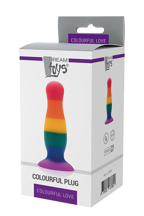 Анальна пробка Dream Toys Colourful Love на присці, 13 х 3.4 см - Изображение 1