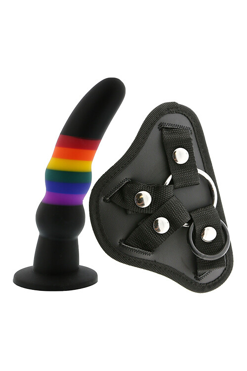 Страпон Dream Toys на кріпленні O-Ring, різнокольоровий, 19 х 5 см