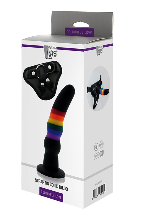 Страпон Dream Toys на кріпленні O-Ring, різнокольоровий, 19 х 5 см - Зображення 1