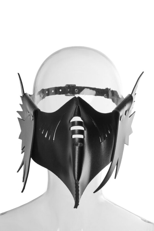 Маска ворон Muzzle 1 Candy Hero, шкіряна, ручної роботи, чорна - Зображення 3