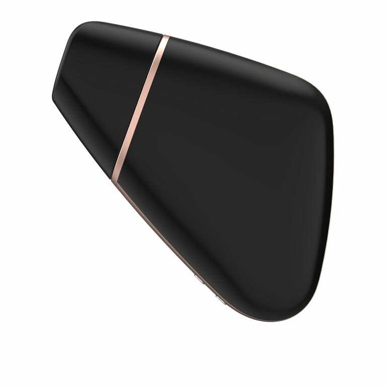 Вакуумний стимулятор з вібрацією Satisfyer Love Triangle з додатком, чорний, 8.7 х 6.7 см - Изображение 5