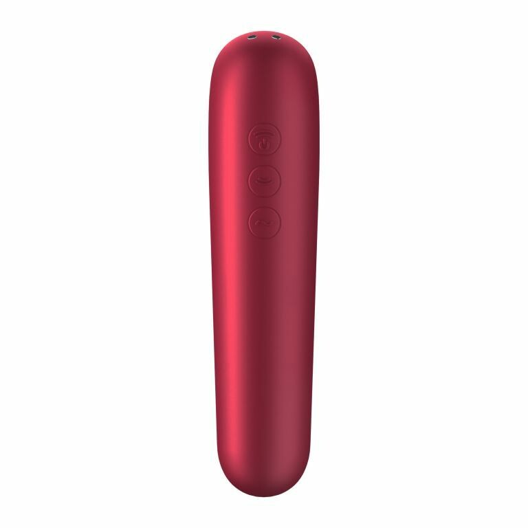 Вакуумний стимулятор Satisfyer Dual Love з вібрацією, з додатком, червоний, 17.9 х 4.9 см - Изображение 4