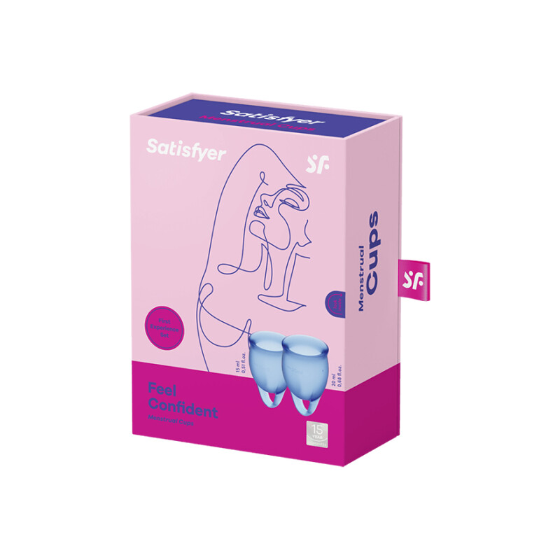 Набір менструальних чаш Satisfyer Feel Confident синій, 2 шт - Изображение 1