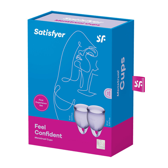 Набір менструальних чаш Satisfyer Feel Confident фіолетовий, 2 шт - Изображение 1