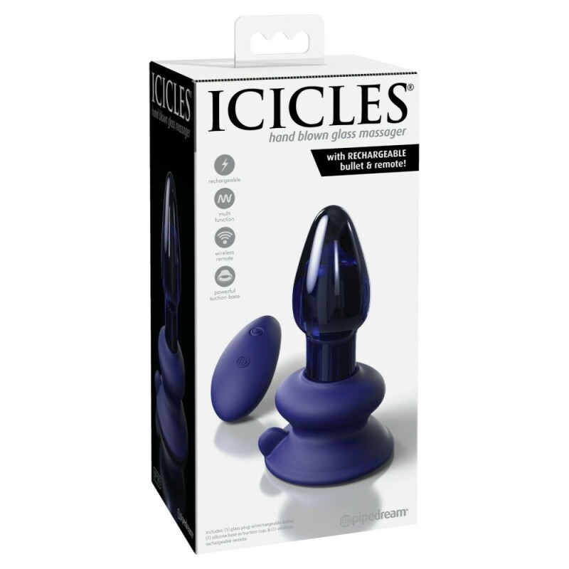 Анальна пробка Pipedream Icicles з вібрацією і пультом, 10.6 см