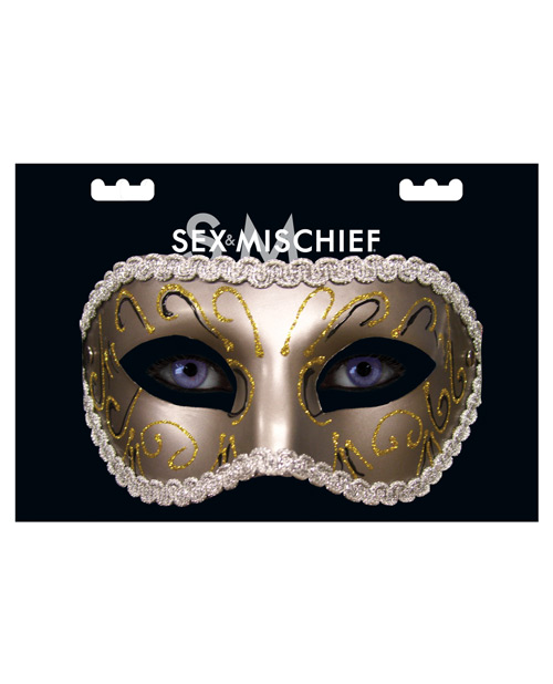 Маска на очі Sex &amp; Mischief ажурна, срібляста, One Size - Изображение 1