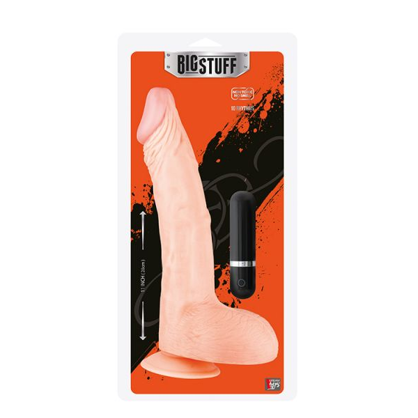 Вібратор гігант Dream Toys BigStuff з пультом, бежевий, 28 х 5.5 см - Зображення 1
