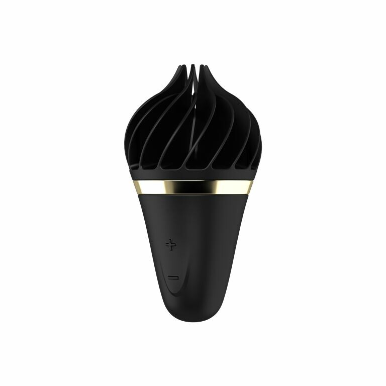 Вібратор для клітора з ротацією Satisfyer Sweet Treat у формі морозива, чорний, 10.5 х 5.6 см