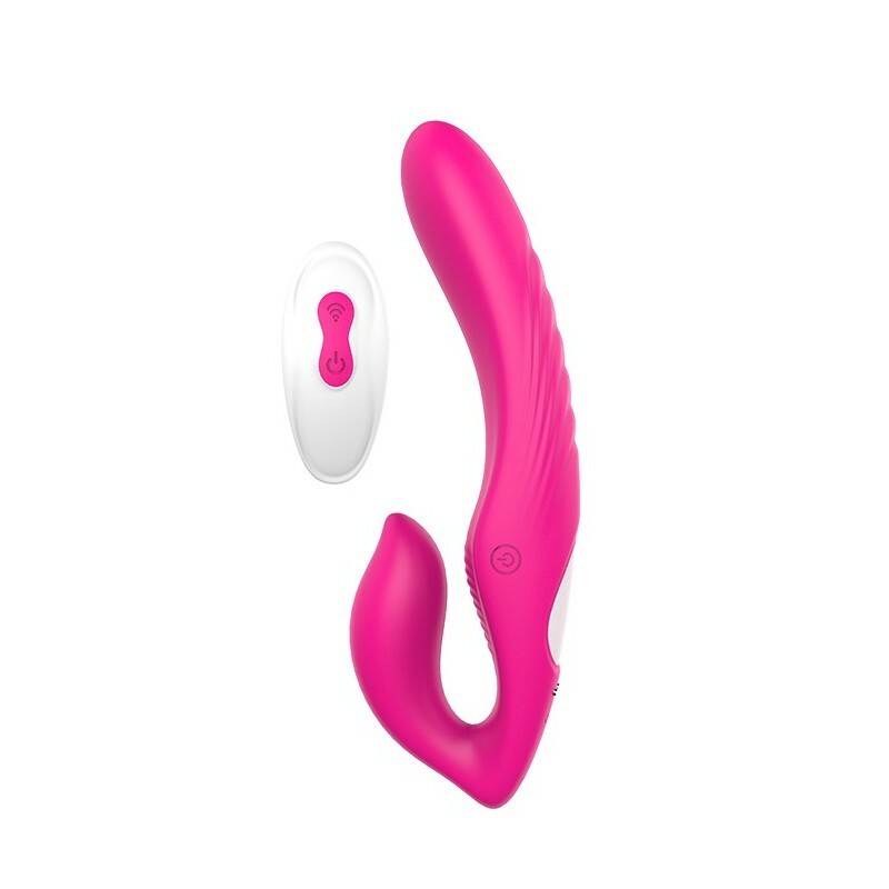 Безремневий страпон Dream Toys з вібрацією, рожевий, 22 см х 3.2 см
