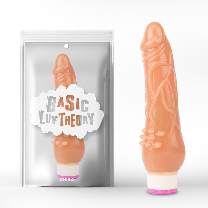 Вібратор реалістичний Chisa Beginner Rider рельєфний, бежевий, 20.5 х 5 см