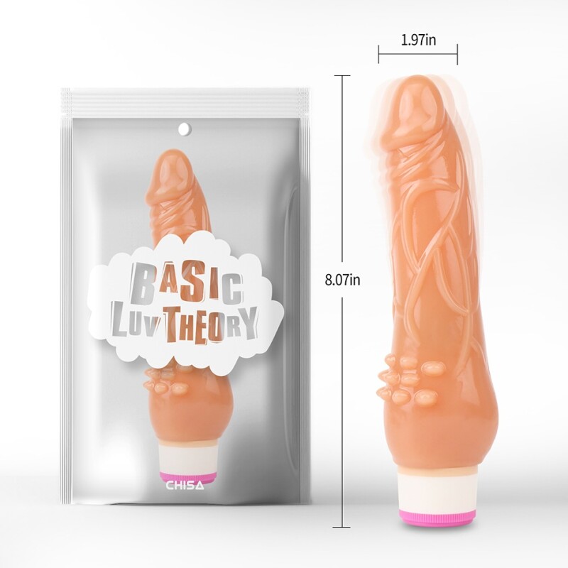 Вібратор реалістичний Chisa Beginner Rider рельєфний, бежевий, 20.5 х 5 см - Изображение 5