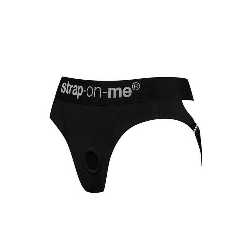 Трусики для страпону, XXL, Strap-On-Me кільцеве кріплення, з відритими сідницями, чорні - Зображення 4