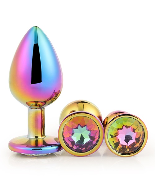 Набір анальних пробок Dreamtoys Multicolour зі стразами, різнокольоровий, 3 шт - Изображение 1