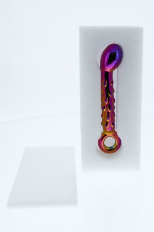 Скляний фалоімітатор Dream Toys Glamour Glass для точки G, різнокольоровий, 18 х 3.3 см - Зображення 4
