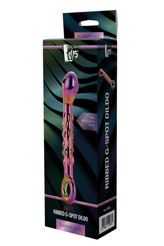 Скляний фалоімітатор Dream Toys Glamour Glass для точки G, різнокольоровий, 18 х 3.3 см - Зображення 5