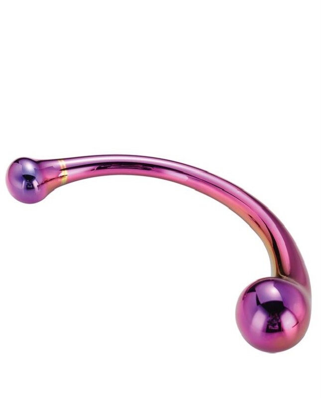 Фалоімітатор вигнутий Dream Toys Glamour Glass скляний, різнокольоровий, 17 х 3.3 см - Изображение 2