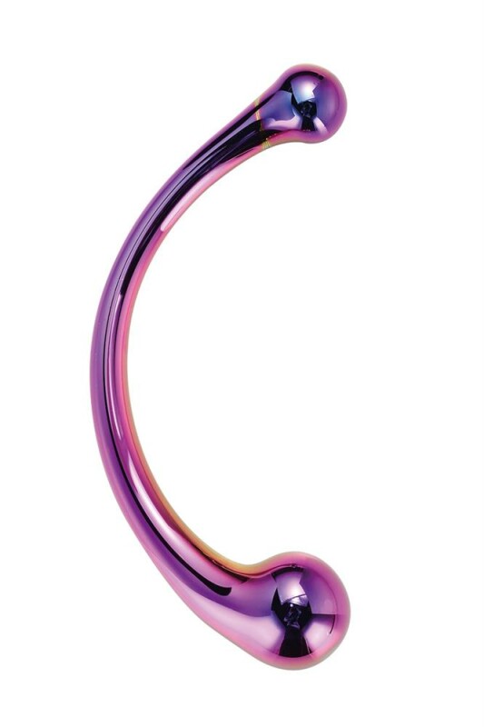 Фалоімітатор  вигнутий Dream Toys Glamour Glass скляний, різнокольоровий, 17 х 3.3 см