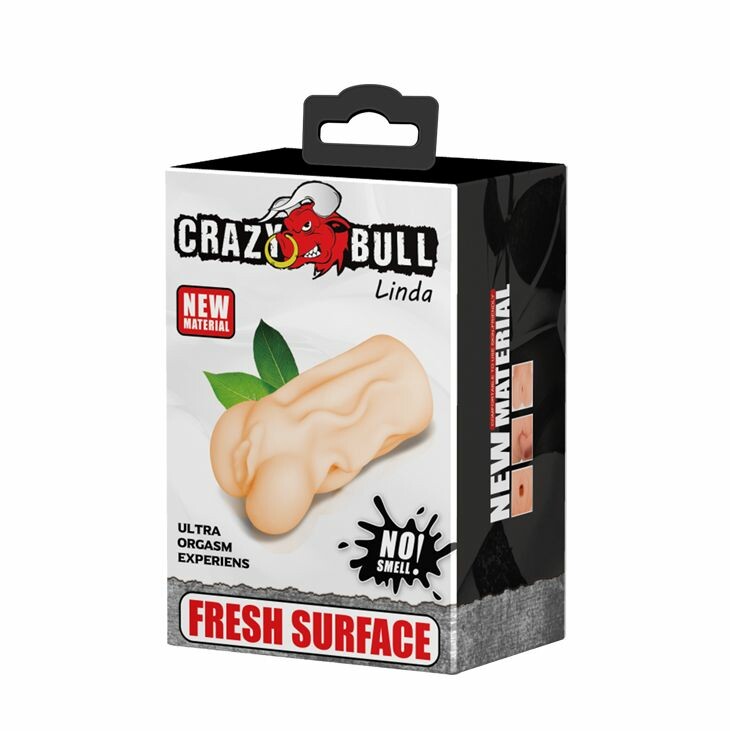 Мастурбатор-вагіна Crazy Bull Linda реалістичний, бежевий, 13.7 х 6.5 см - Зображення 6