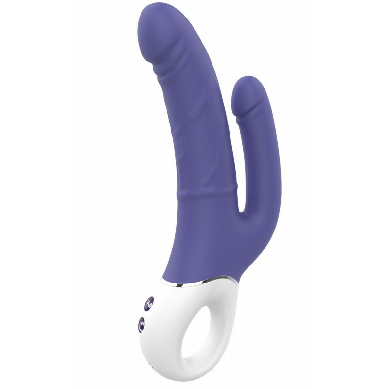 Вібратор Dream Toys Essentials для подвійного проникнення, фіолетово-білий, 23.5 х 4.2 см