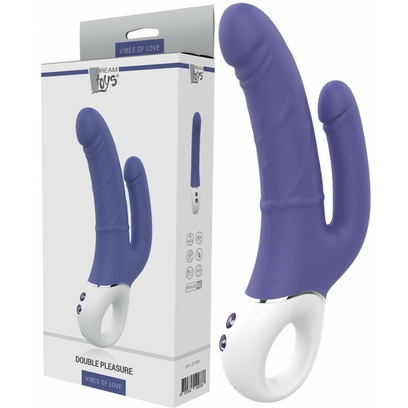 Вібратор Dream Toys Essentials для подвійного проникнення, фіолетово-білий, 23.5 х 4.2 см - Изображение 2