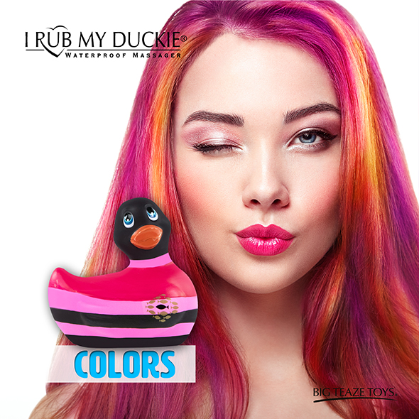 Каченя вібратор I Rub My Duckie смугаста, рожева - Изображение 7