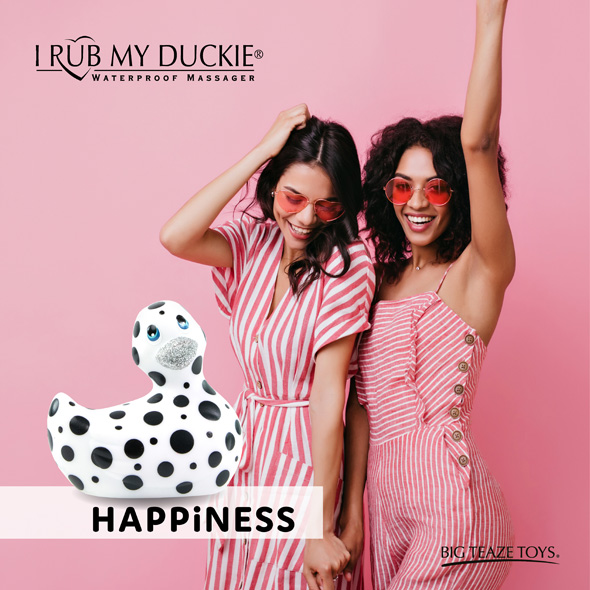 Каченя вібратор I Rub My Duckie біла в чорний горох - Изображение 7