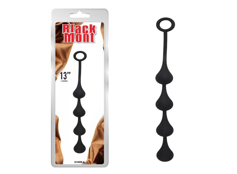Анальне намисто Chisa Black Mont Anal Penetrator гігантські силіконові, чорні, 33 см
