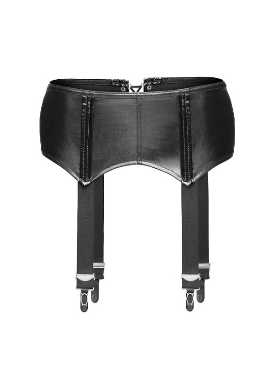 Пояс для панчіх сексі вініловий чорний Noir Handmade L - Изображение 3