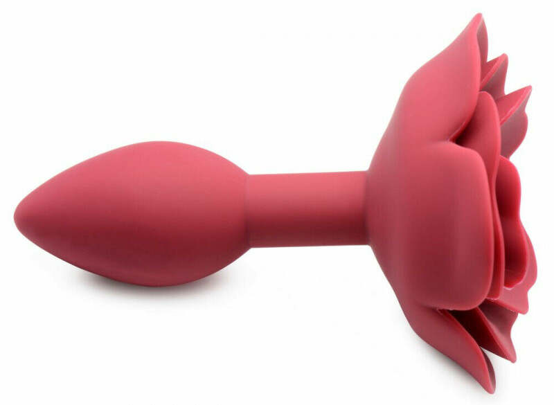 Анальна пробка силіконова Booty Bloom Anal Plug з трояндою, червона, 10.6 см х 2.7 см - Изображение 3