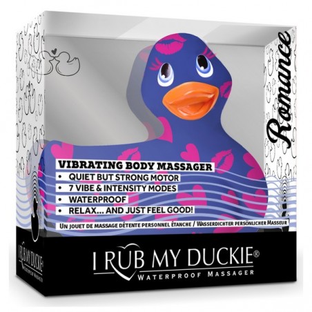 Каченя вібратор I Rub My Duckie фіолетова з рожевим візерунком - Изображение 1