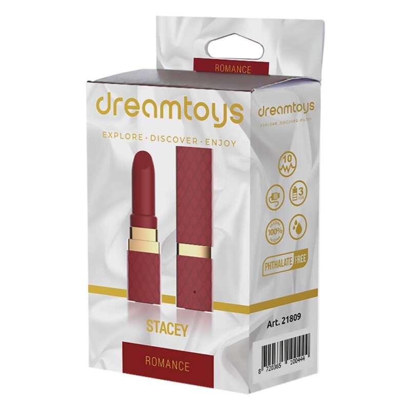 Вібратор для клітора Dream Toys Stacey у вигляді помади, бордовий, 8.6 х 2.4 см - Зображення 1