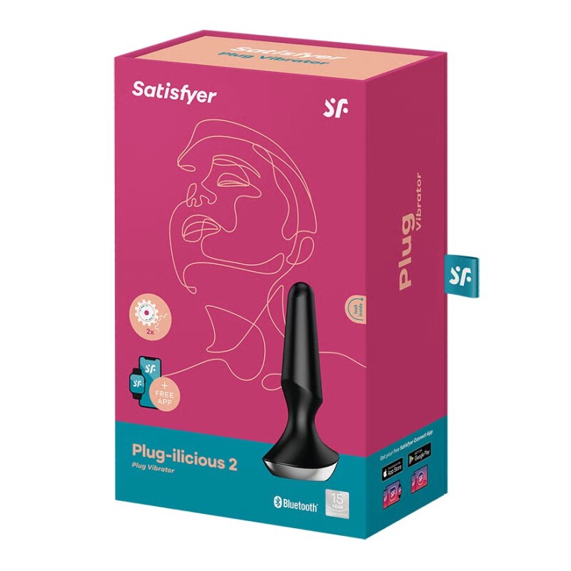 Анальний вібратор Satisfyer Plug-ilicious 2 з додатком, чорний, 13.5 х 4 см - Изображение 1
