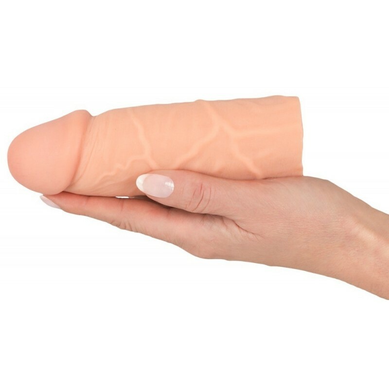 Насадка на пеніс Nature Skin подовжуюча, бежева, 15.5 х 2.5 см - Зображення 2
