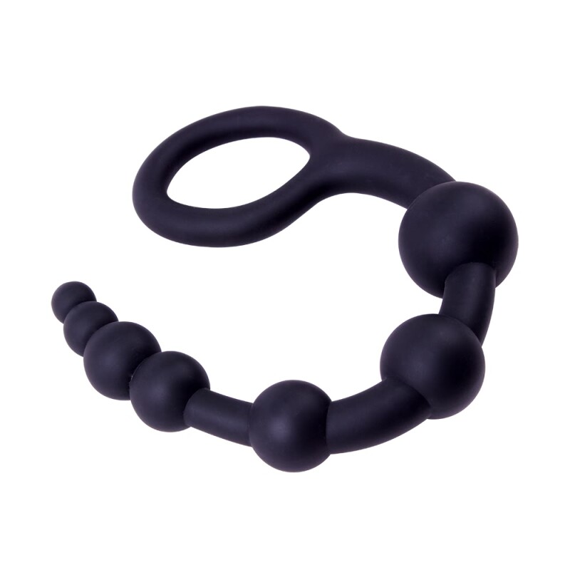 Анальний ланцюжок Chisa Power Boyfriend Beads з кільцем, чорний, 40 х 2-4.5 см - Зображення 2