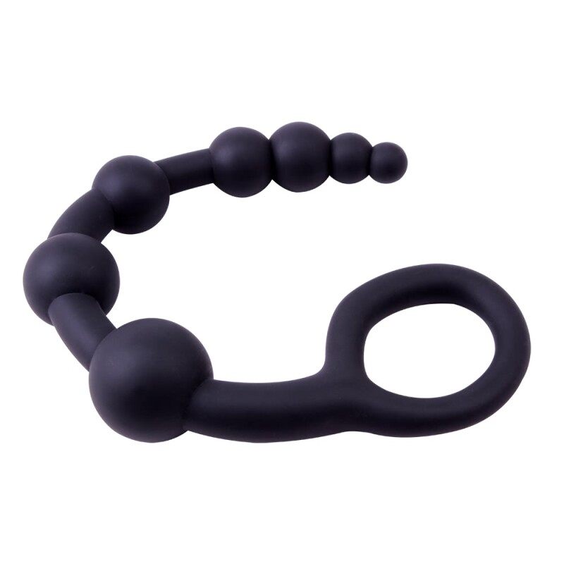 Анальний ланцюжок Chisa Power Boyfriend Beads з кільцем, чорний, 40 х 2-4.5 см - Зображення 3