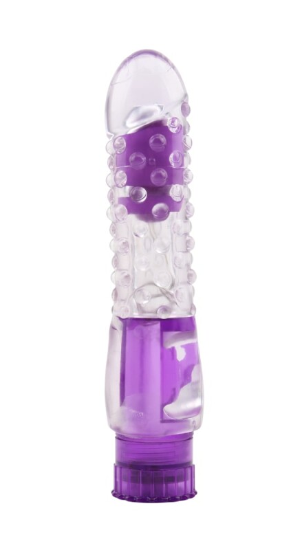 Вібратор із рельєфом Jellie Pleaser, фіолетовий, 16.2 см х 3 см - Зображення 1