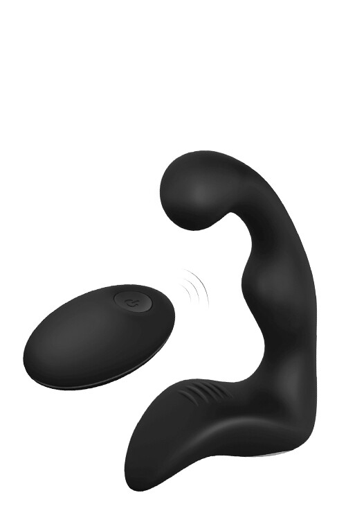 Анальний вібратор Dream Toys Essentials для простати, з пультом, чорний, 14 х 3 см