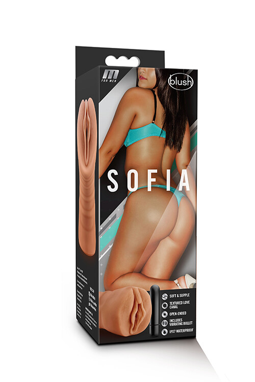 Мастурбатор-вагіна Blush M for Men з віброкулею, бежевий, 13.3 х 3.8 см - Изображение 1