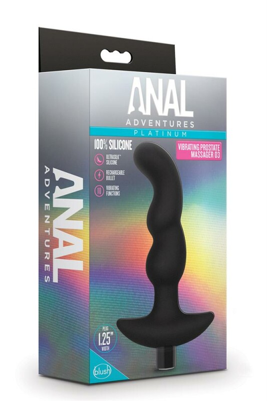 Масажер простати Blush Anal Adventures з вібрацією, чорний, 15.2 х 3.1 см - Зображення 1