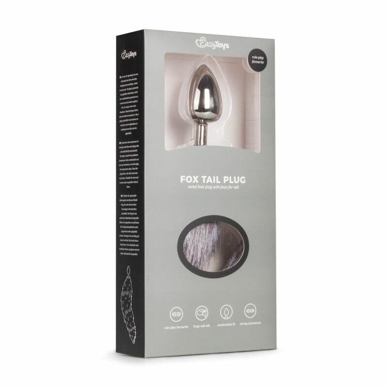 Анальна пробка з алюмінію з хвостом, розмір L - Изображение 4