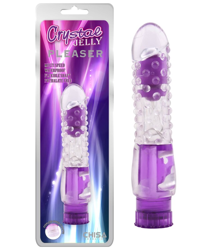 Вібратор із рельєфом Jellie Pleaser, фіолетовий, 16.2 см х 3 см