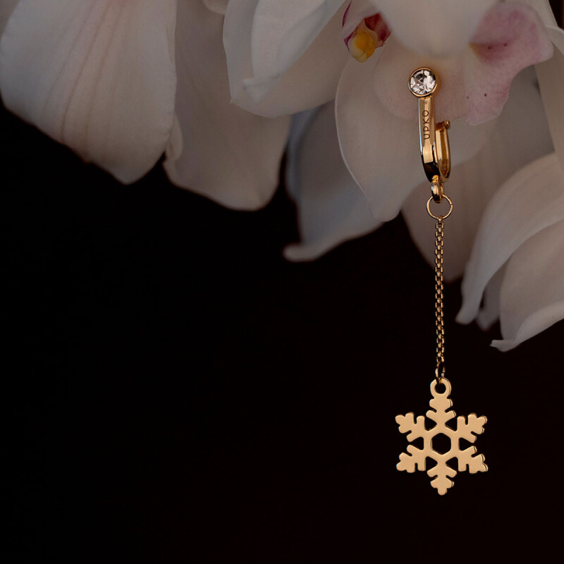 Прикраси для клітора та статевих губ UPKO Non-pierced Jewelry Snowflake у формі сніжинки з гірським кришталем, золоті - Изображение 3