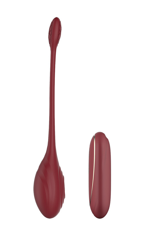 Віброяйце Dream Toys Romance з пультом, бордове, 23 х 3.8 см - Зображення 4