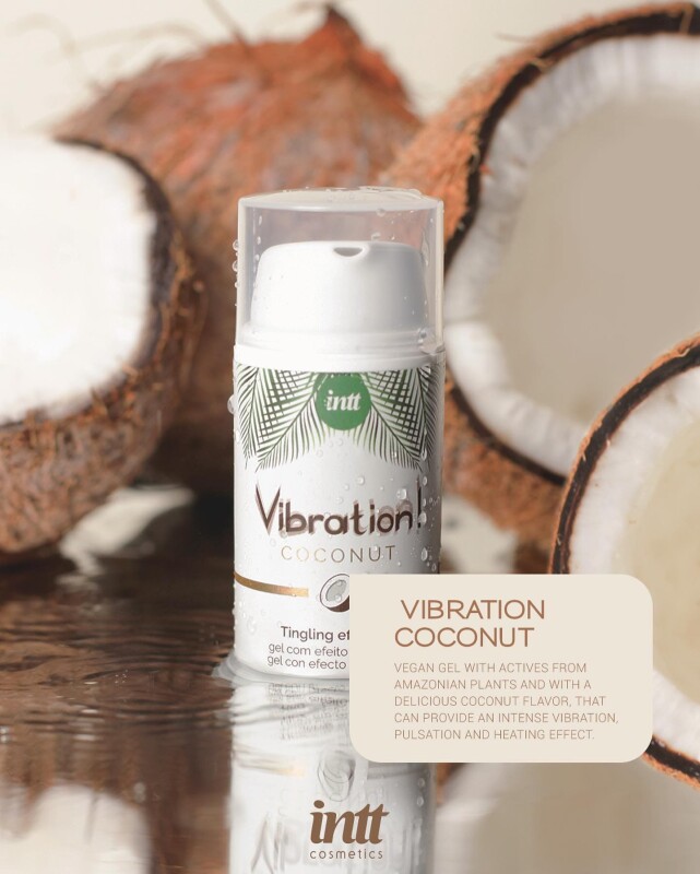 Рідкий вібратор для двох Coconut Intt (Vegan), 15 мл, зі смаком кокосу - Зображення 5
