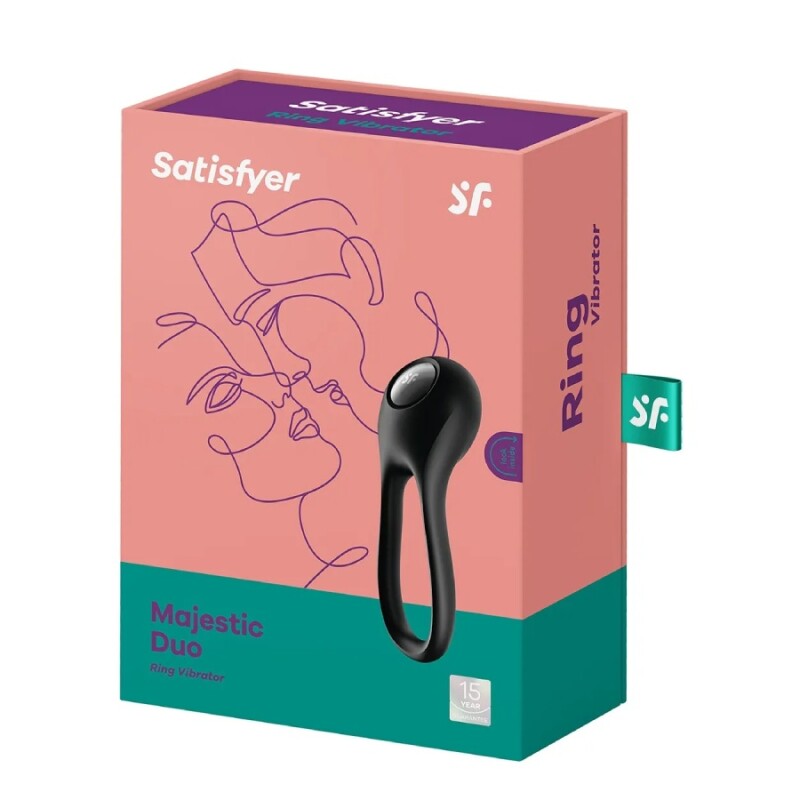 Ерекційне віброкільце Satisfyer Majestic Duo багатошвидкісне, чорне, 11.9 х 3.3 см - Зображення 1