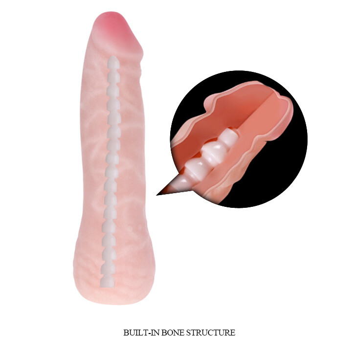 Фалоімітатор з хребтом BAILE Sextoy гнучкий, бежевий, 16 х 3.3 см - Зображення 4