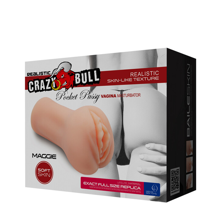 Мастурбатор-вагіна Crazy Bull Maggie бежевий, 15.2 х 8.5 см - Зображення 7