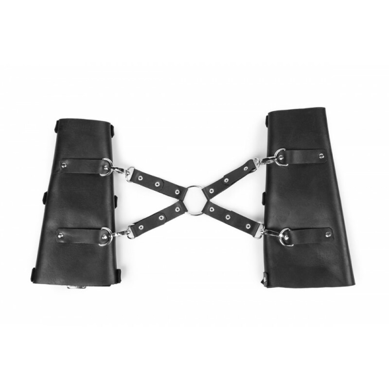 Манжети-наручники з натуральної шкіри Handcuffs 11 Candy Hero, чорного кольору, 15-21 см - Зображення 2